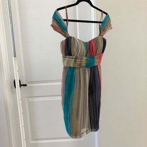 Multicolored Off the Shoulder Dress